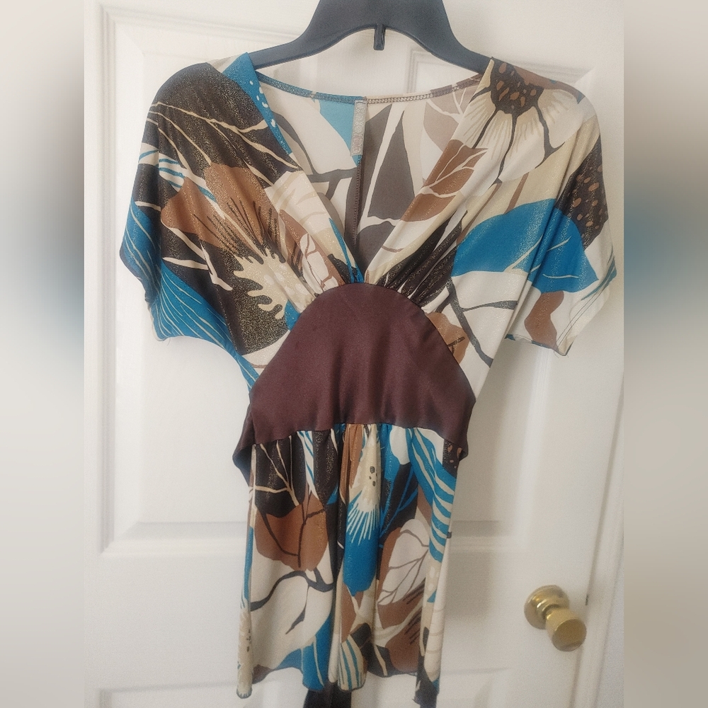 Small, Multicolour Print Shirt With Tie